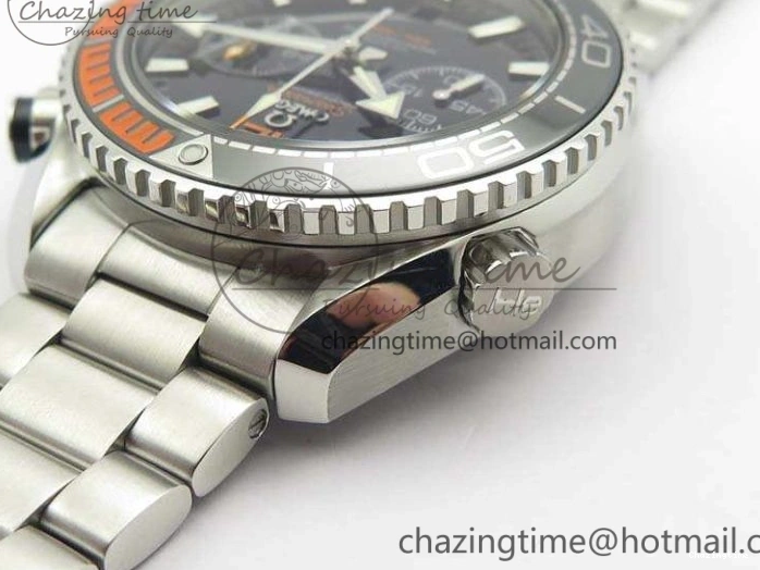 0424 FastDry Planet Ocean Master Chrono SS OM 1:1 Best Edition Black Dial On SS Bracelet A9900 V 8112